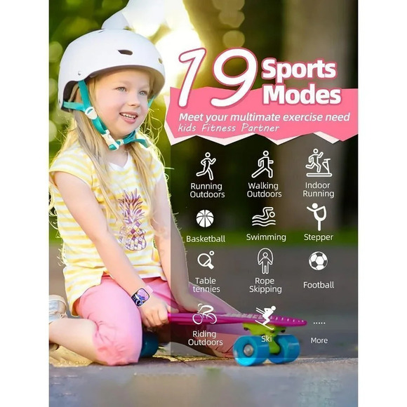 Kids Waterproof Fitness Activity Heart Rate Sleep Monitor Pink Smart  Watch - Picture 3 of 14